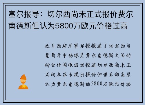 塞尔报导：切尔西尚未正式报价费尔南德斯但认为5800万欧元价格过高